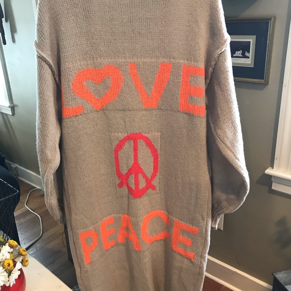 Love & Peace Beige Sweater